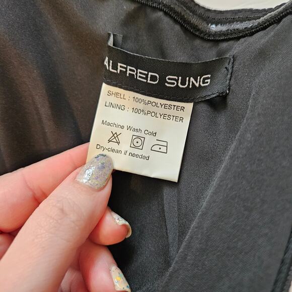 Alfred Sung High Low Bohemian Floral Print Strapless Gown Bridesmaid Size 0 - Picture 8 of 10